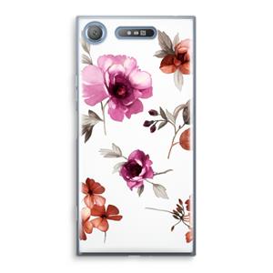 CaseCompany Geschilderde bloemen: Sony Xperia XZ1 Transparant Hoesje