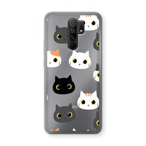 CaseCompany Katten: Xiaomi Redmi 9 Transparant Hoesje