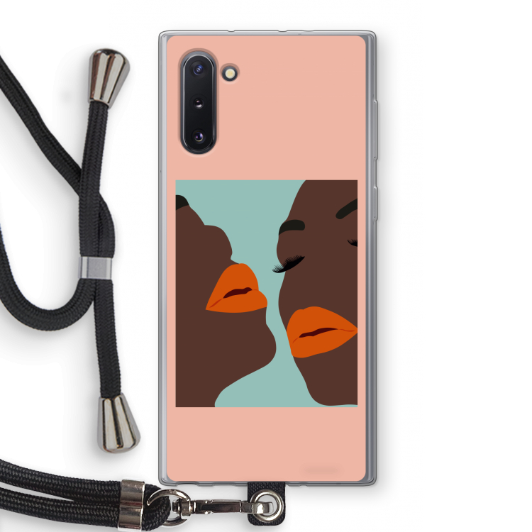 CaseCompany Orange lips: Samsung Galaxy Note 10 Transparant Hoesje met koord
