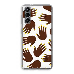 CaseCompany Hands dark: Samsung Galaxy S21 Transparant Hoesje