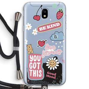 CaseCompany Positivity: Samsung Galaxy J5 (2017) Transparant Hoesje met koord