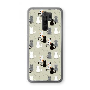 CaseCompany Katten: Xiaomi Redmi 9 Transparant Hoesje