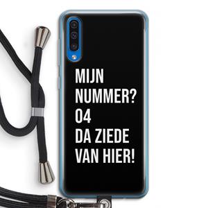 CaseCompany Da ziede van hier - Zwart: Samsung Galaxy A50 Transparant Hoesje met koord