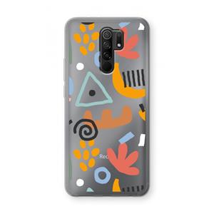 CaseCompany Abstract: Xiaomi Redmi 9 Transparant Hoesje