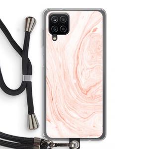 CaseCompany Peach bath: Samsung Galaxy A12 Transparant Hoesje met koord