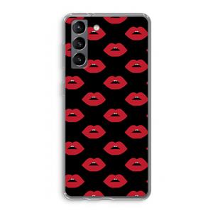 CaseCompany Lips: Samsung Galaxy S21 Transparant Hoesje