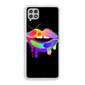 CaseCompany Lip Palette: Samsung Galaxy A22 4G Transparant Hoesje