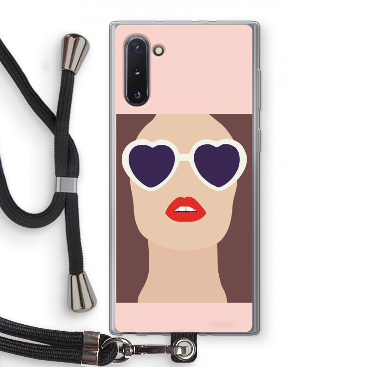 CaseCompany Red lips: Samsung Galaxy Note 10 Transparant Hoesje met koord