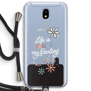 CaseCompany Tough Life: Samsung Galaxy J5 (2017) Transparant Hoesje met koord