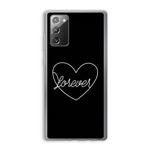 CaseCompany Forever heart black: Samsung Galaxy Note 20 / Note 20 5G Transparant Hoesje