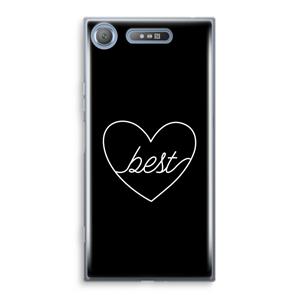 CaseCompany Best heart black: Sony Xperia XZ1 Transparant Hoesje