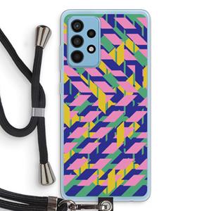 CaseCompany Skew Blush 1: Samsung Galaxy A52 Transparant Hoesje met koord