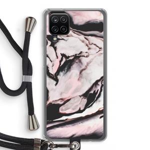 CaseCompany Roze stroom: Samsung Galaxy A12 Transparant Hoesje met koord