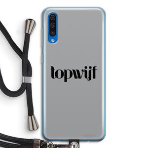 CaseCompany Topwijf Grijs Zwart: Samsung Galaxy A50 Transparant Hoesje met koord