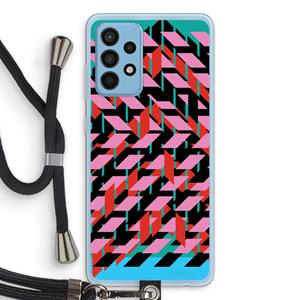 CaseCompany Skew Blush 2: Samsung Galaxy A52 Transparant Hoesje met koord