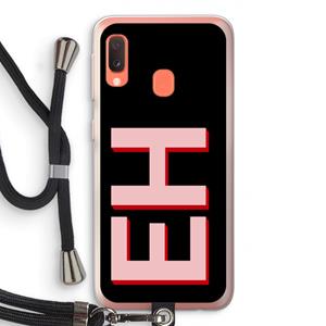 CaseCompany Monogram: Samsung Galaxy A20e Transparant Hoesje met koord
