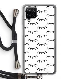 CaseCompany Wimpers: Samsung Galaxy A12 Transparant Hoesje met koord