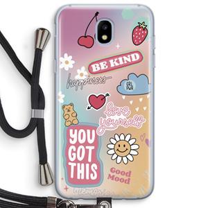 CaseCompany Positivity: Samsung Galaxy J5 (2017) Transparant Hoesje met koord