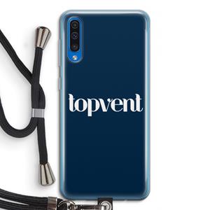 CaseCompany Topvent Navy: Samsung Galaxy A50 Transparant Hoesje met koord