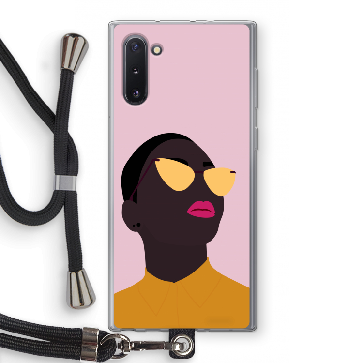 CaseCompany Yellow glasses: Samsung Galaxy Note 10 Transparant Hoesje met koord