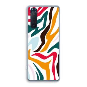 CaseCompany Colored Zebra: Sony Xperia 5 II Transparant Hoesje