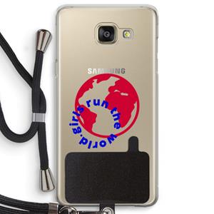 CaseCompany Run The World: Samsung Galaxy A5 (2016) Transparant Hoesje met koord