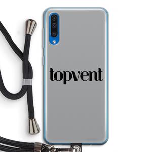 CaseCompany Topvent Grijs Zwart: Samsung Galaxy A50 Transparant Hoesje met koord