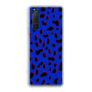 CaseCompany Blue Leopard: Sony Xperia 5 II Transparant Hoesje