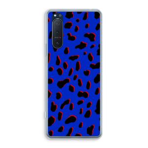 CaseCompany Blue Leopard: Sony Xperia 5 II Transparant Hoesje