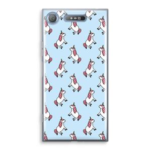 CaseCompany Eenhoorns overal: Sony Xperia XZ1 Transparant Hoesje