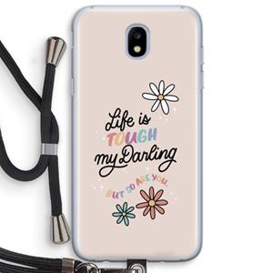 CaseCompany Tough Life: Samsung Galaxy J5 (2017) Transparant Hoesje met koord
