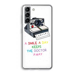 CaseCompany Smile: Samsung Galaxy S21 Transparant Hoesje