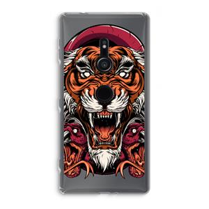 CaseCompany Tiger and Rattlesnakes: Sony Xperia XZ2 Transparant Hoesje