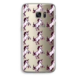 CaseCompany Musketon Unicorn: Samsung Galaxy S7 Edge Transparant Hoesje
