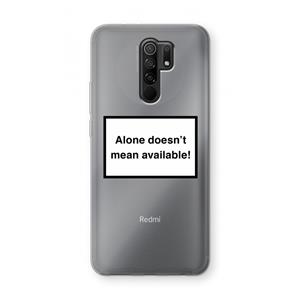 CaseCompany Alone: Xiaomi Redmi 9 Transparant Hoesje