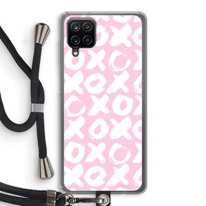 CaseCompany XOXO: Samsung Galaxy A12 Transparant Hoesje met koord