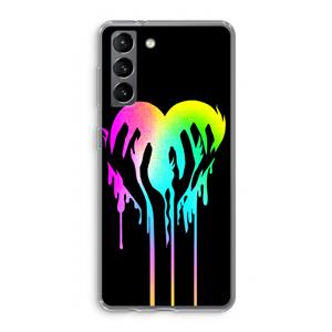 CaseCompany Hold My Heart: Samsung Galaxy S21 Transparant Hoesje