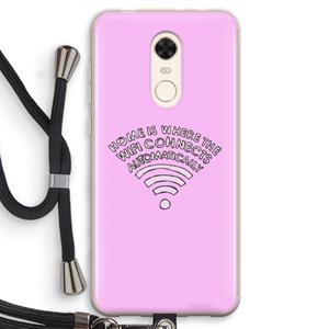 CaseCompany Home Is Where The Wifi Is: Xiaomi Redmi 5 Transparant Hoesje met koord