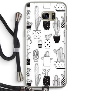 CaseCompany Cactusmotief: Samsung Galaxy S7 Edge Transparant Hoesje met koord