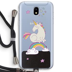 CaseCompany Regenboog eenhoorn: Samsung Galaxy J5 (2017) Transparant Hoesje met koord