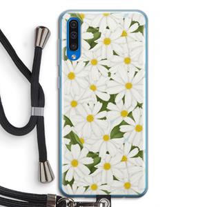 CaseCompany Summer Daisies: Samsung Galaxy A50 Transparant Hoesje met koord