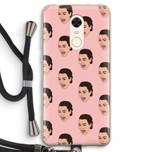 CaseCompany Ugly Cry Call: Xiaomi Redmi 5 Transparant Hoesje met koord