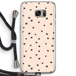 CaseCompany Kleine kattenkopjes: Samsung Galaxy S7 Edge Transparant Hoesje met koord
