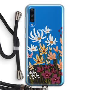 CaseCompany Painted wildflowers: Samsung Galaxy A50 Transparant Hoesje met koord