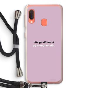 CaseCompany gij moogt er zijn: Samsung Galaxy A20e Transparant Hoesje met koord