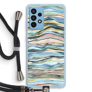 CaseCompany Watercolor Agate: Samsung Galaxy A52 Transparant Hoesje met koord