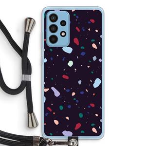CaseCompany Dark Rounded Terrazzo: Samsung Galaxy A52 Transparant Hoesje met koord