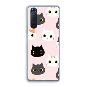 CaseCompany Katten: Sony Xperia 5 II Transparant Hoesje