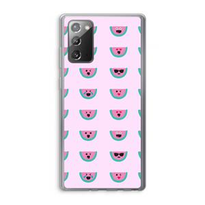 CaseCompany Smiley watermeloenprint: Samsung Galaxy Note 20 / Note 20 5G Transparant Hoesje