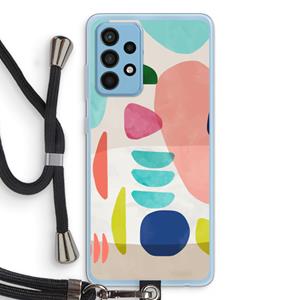 CaseCompany Bold Rounded Shapes: Samsung Galaxy A52 Transparant Hoesje met koord